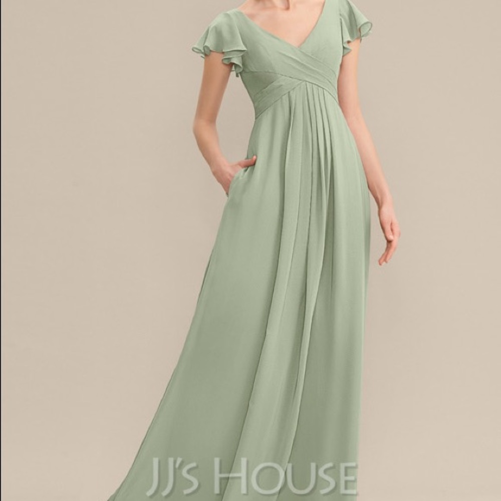 NWT JJ's House Chiffon Dress With Cascading Ruffles Pockets Size 0